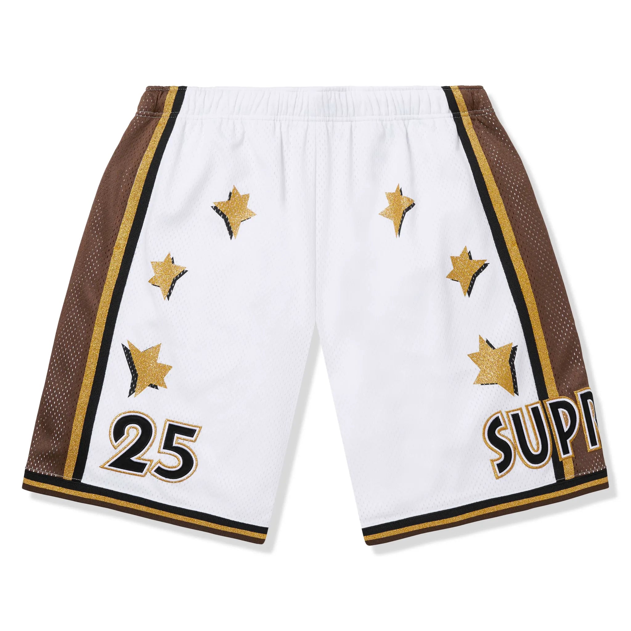Front View of Supreme All Star Basketball White Shorts (SS25) SS25SH31-WHITE